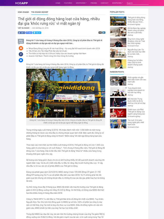 Landing Page giới thiệu ứng dụng điện thoại